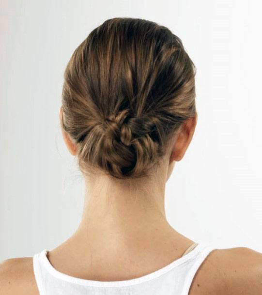 Sleek Easy Bun Hairstyle Woman