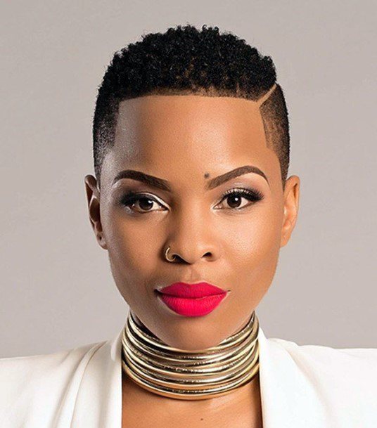 Sleek Faded Pixie Thick Side Part Hairstyles For Black Women