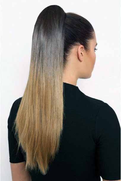 Sleek High Ponytail Caramel Blonde Women