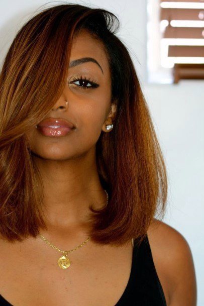 Sleek Lob Side Part Natural Hairstyles For Black Women