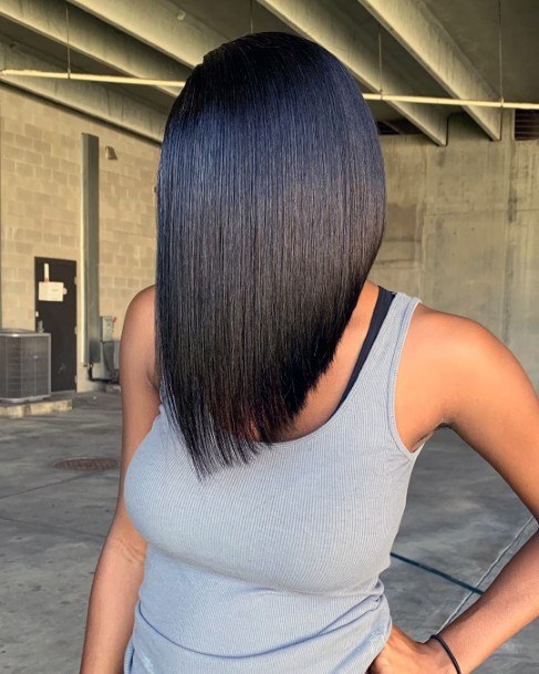 Sleek Long Bob Hairstyles For Black Women