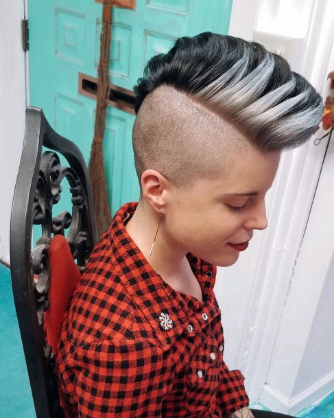 Sleek Stylish Mohawk With Grey Black Multi Colors For Young Women