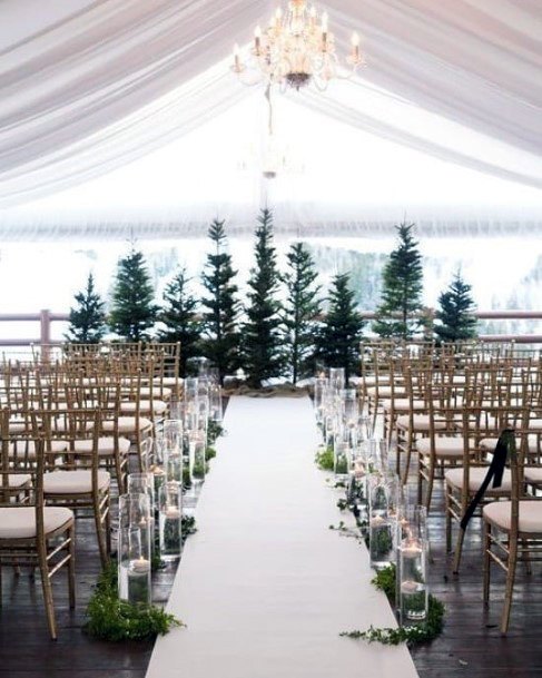 Sleek Wedding Venue Gorgeous Christmas Tree Background Inspiration