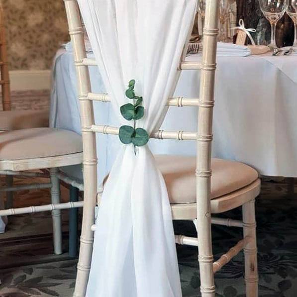 Sleek White Curtain Chair Decoration Wedding Inspiration Ideas