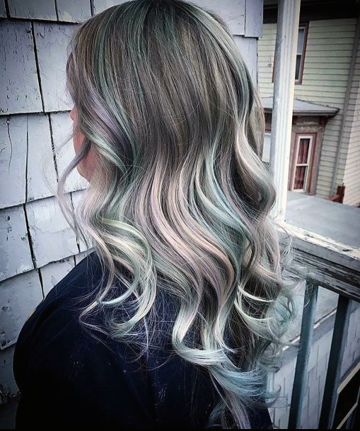 Slight Beautiful Multi Color Grey Hairstyle For Young Ladies Hair