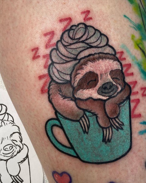 Sloth Tattoo For Ladies