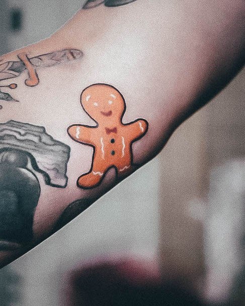 Small Arm Good Gingerbread Man Tattoos For Women