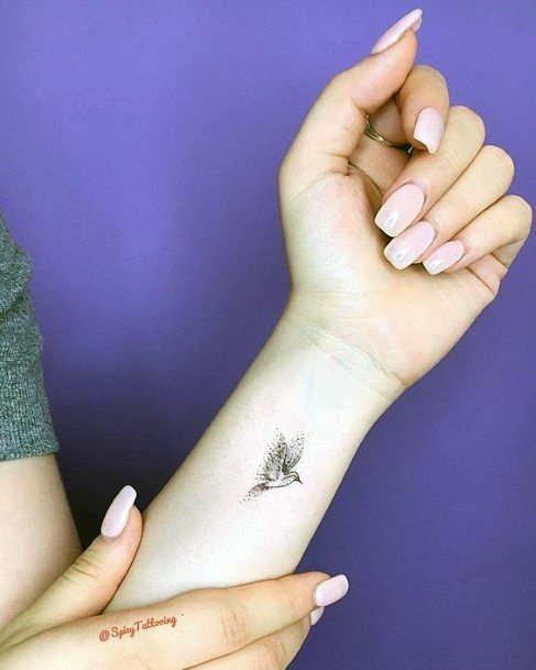 Small Bird Tattoo Womens Wrists