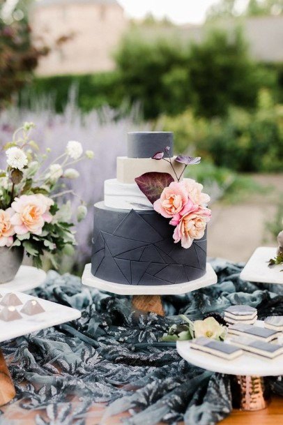 Small Black Wedding Cake