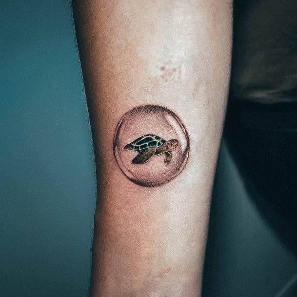 Small Bubble Womens Turtle Girly Tattoo Designs