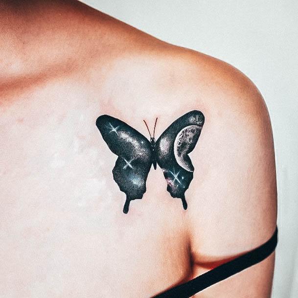 Small Butterfly Womens Feminine Small Butterfly Tattoos