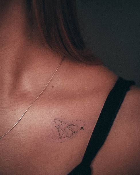 Small Chest Female Tattoo Designs