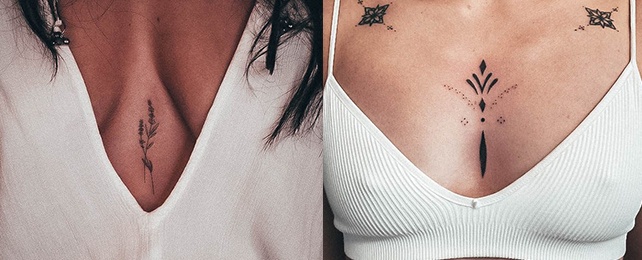 Top 100 Best Small Chest Tattoos For Women - Girl's Design Ideas