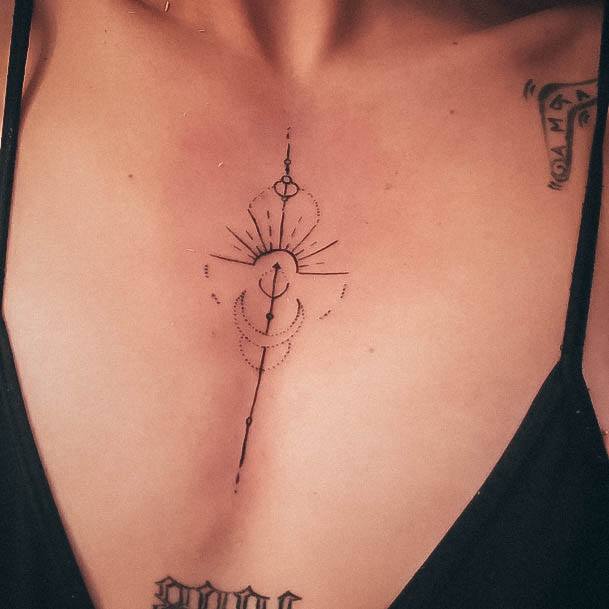 Small Chestic Womens Small Chest Tattoo Designs