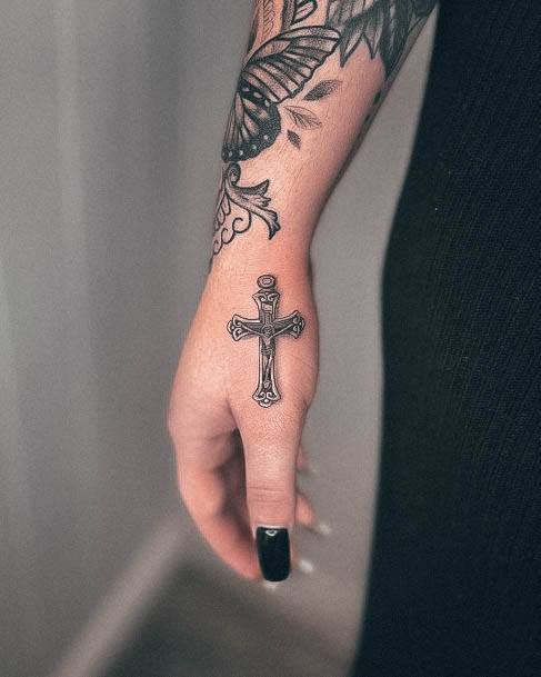 Small Crossic Womens Small Cross Tattoo Designs