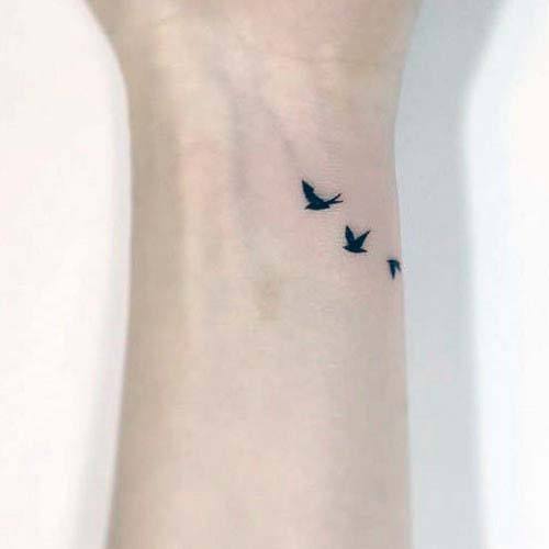 Small Cute Flying Birds Tattoo Womens Wrists