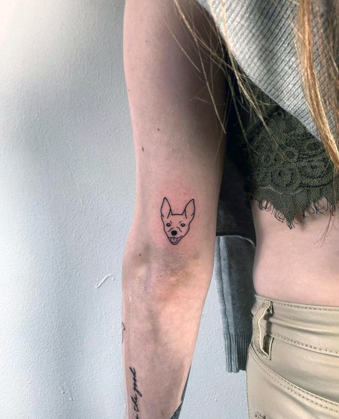 Small Dog Tattoo For Women Arms Art
