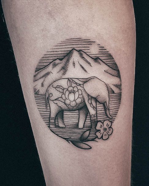 Small Elephant Female Tattoo Designs