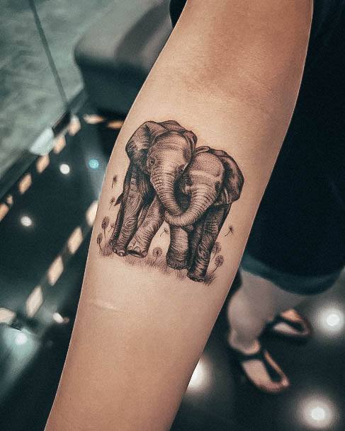 Small Elephant Tattoo For Ladies