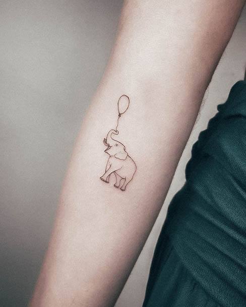 Small Elephant Womens Tattoo Designs