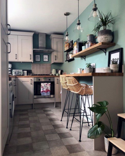 Small Kitchen Ideas Green Bohemian And Plants