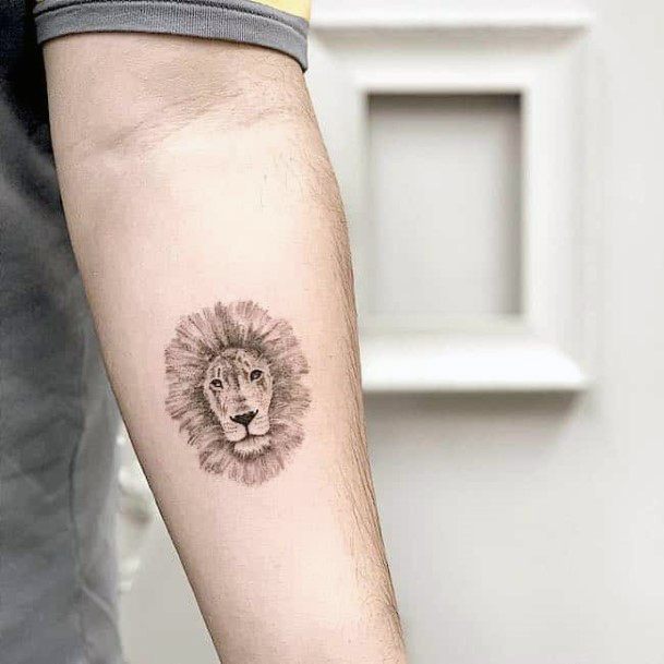 Small Lion Tattoo Womens Arms