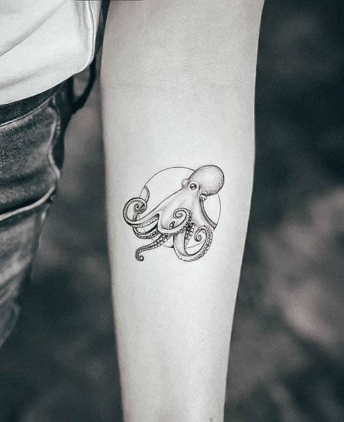 Small Minimalistic Tattoo Ideas Octopus Design For Girls