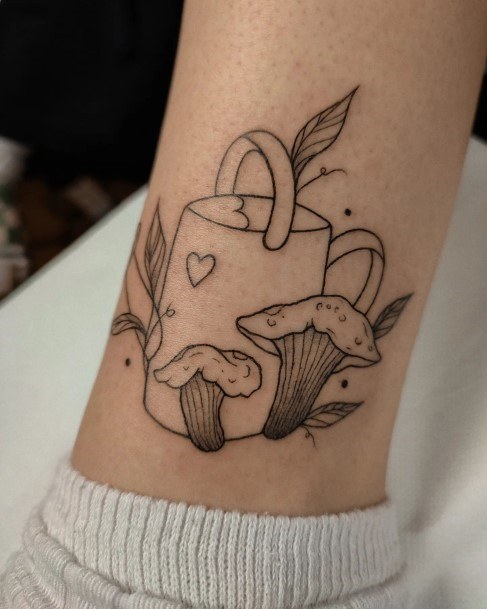 Small Mushroom Womens Tattoos