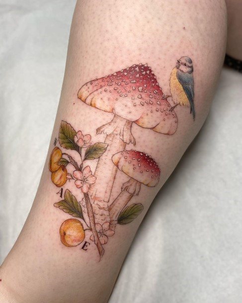 Small Mushroomic Womens Small Mushroom Tattoo Designs