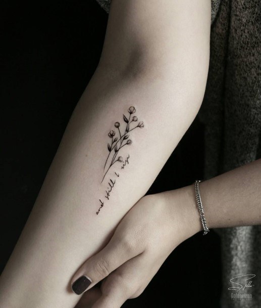 Small Plant Tattoo Womens Forearms