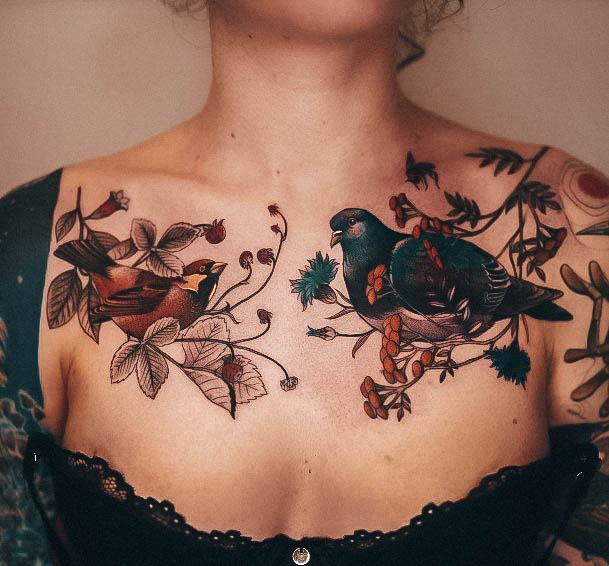 Small Sparrow Tattoo Design Inspiration For Women