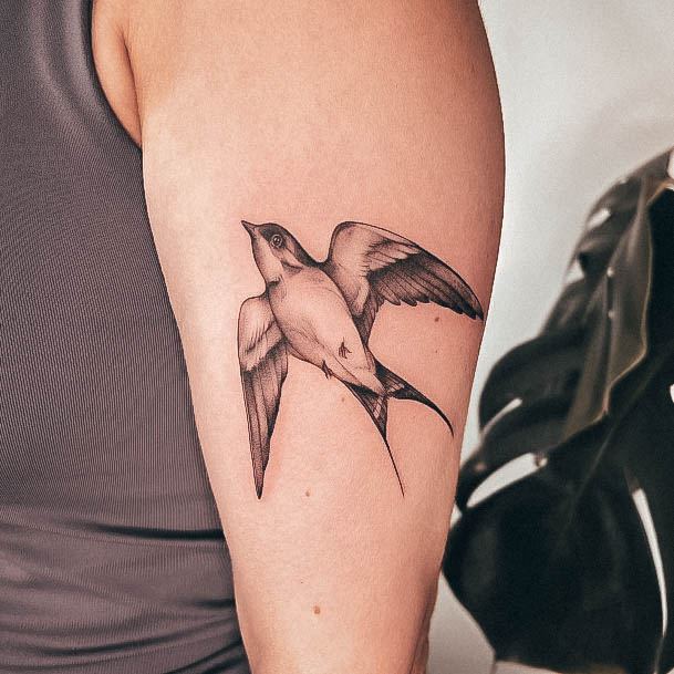 Small Sparrow Tattoo For Ladies