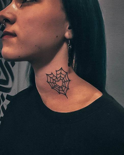 Small Spider Web Tattoos For Girls