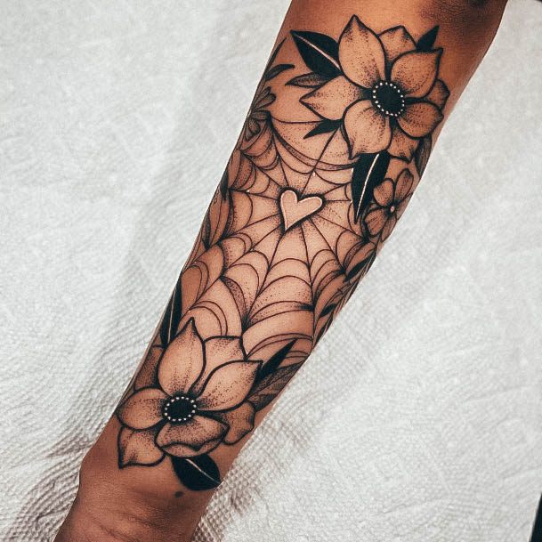 Small Spider Web Womens Tattoo Designs