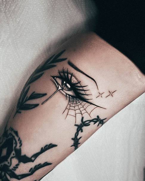 Small Spider Web Womens Tattoo Ideas