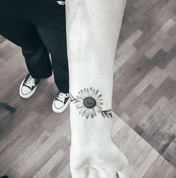 Small Sunflower Female Tattoo Designs