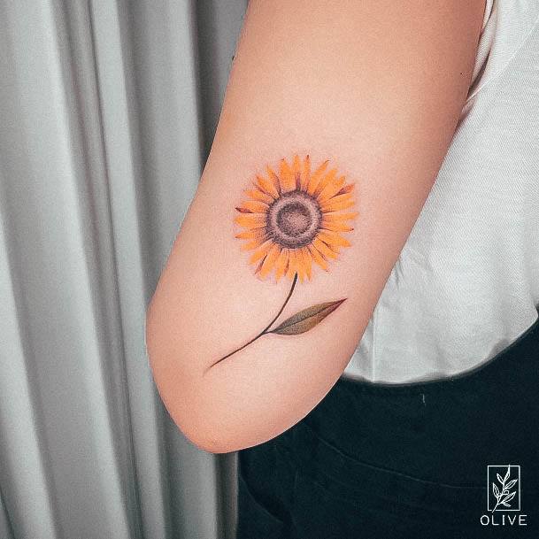 Small Sunflower Tattoos Feminine Ideas