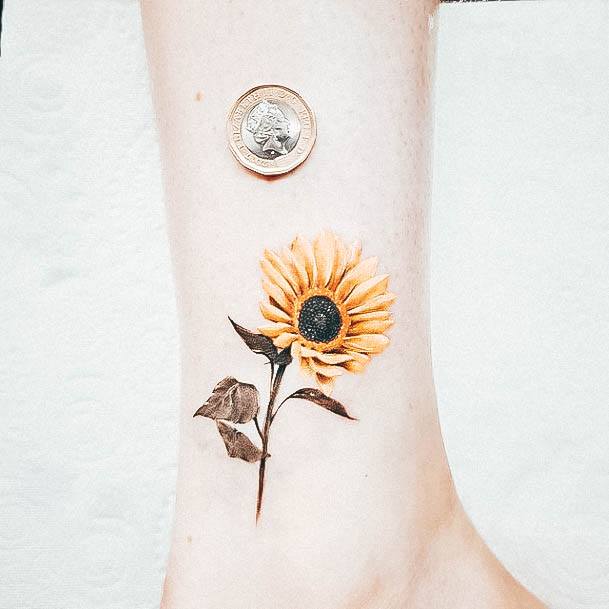 Small Sunflower Womens Tattoos