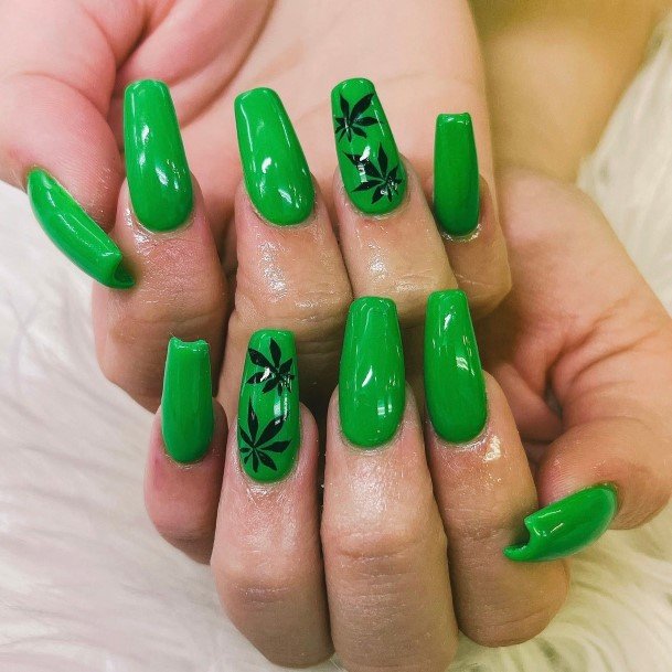 Smoking Themed 420 Nail Designs For Women