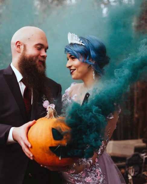 Smoky Pumpkin Prop Gothic Wedding Decor