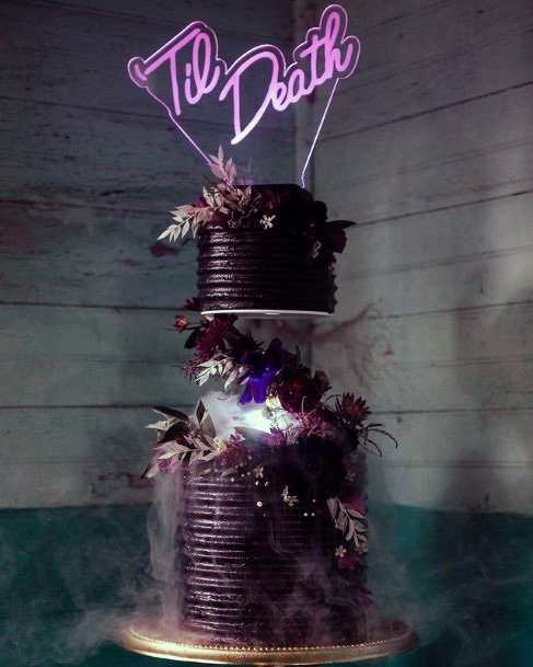 Smoky Purple Unique Wedding Cake