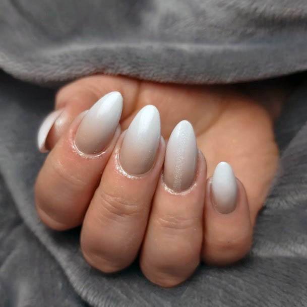 Smoky White Ombre Nails Women