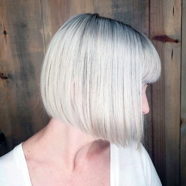 Smooth Bob Womens Modern Hairstyle White Toned