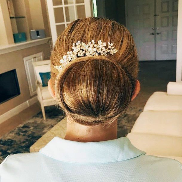 Smooth Decorated Chignon Hairstyle For Women