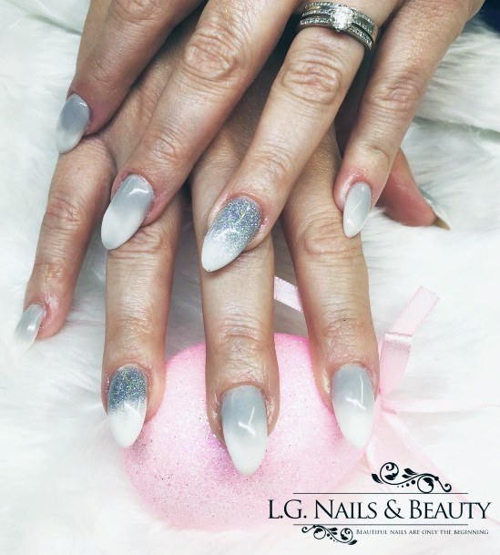 Smooth Grey Ombre Nails Art