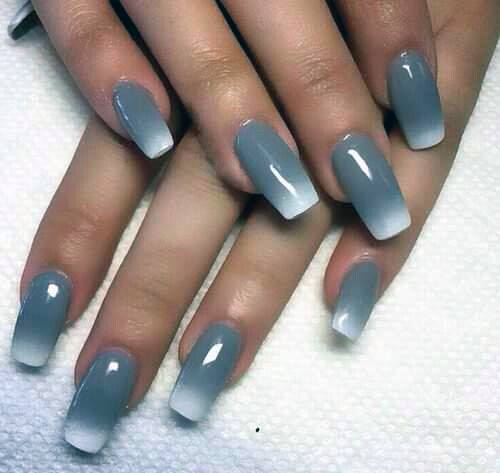 Smooth Grey Ombre Nails
