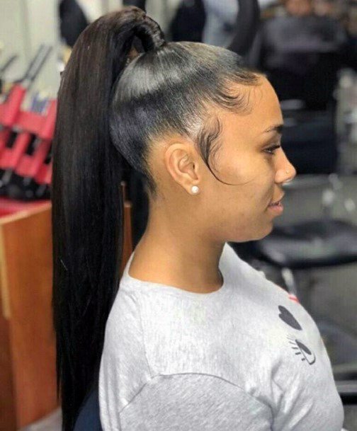 Smooth High Ponytail Hairstyles For Black Women