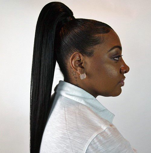 Smooth Pony Updo Hairstyles For Black Women.