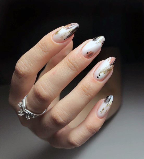 Smoth Milky Whie Art Charming Nails Women