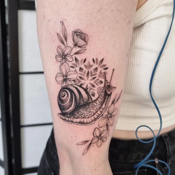 Snail Tattoos Feminine Ideas